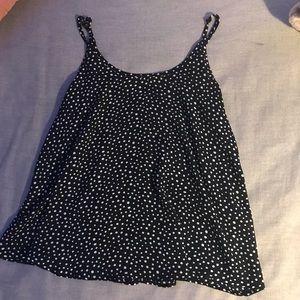 Black and White Polka-Dot Flowey Top